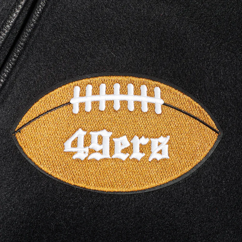 San Francisco 49ers Pro Prep Wool & Leather Varsity Jacket - Image 5