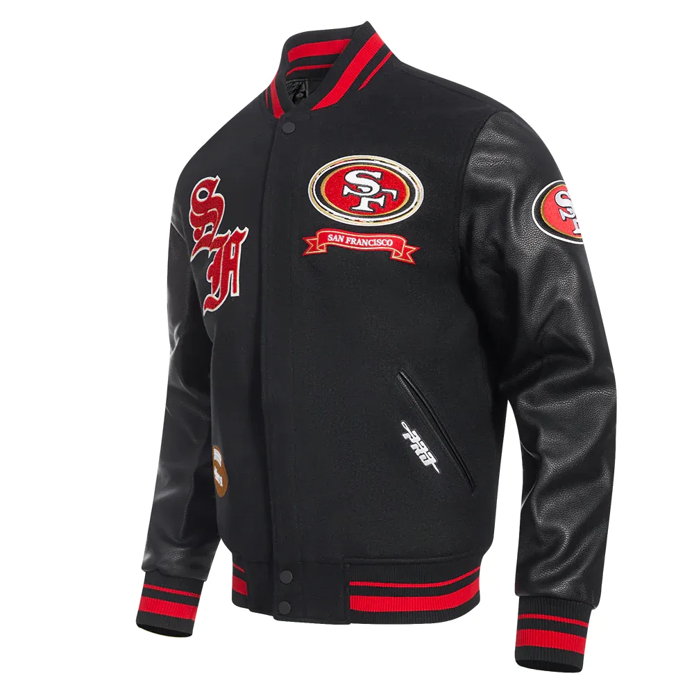 Alternative view of San Francisco 49ers Pro Prep Wool & Leather Varsity Jacket