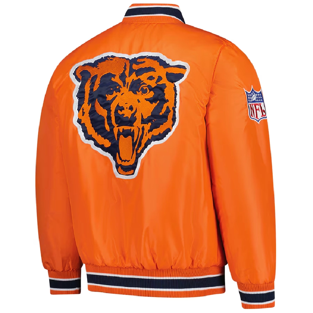 Chicago Bears Closer Orange Satin Varsity Jacket - Image 4