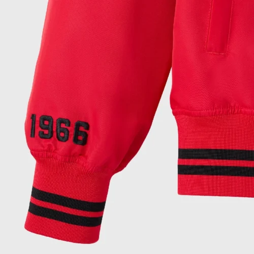 Chicago Bulls Playboy Red Satin Varsity Jacket - Image 5
