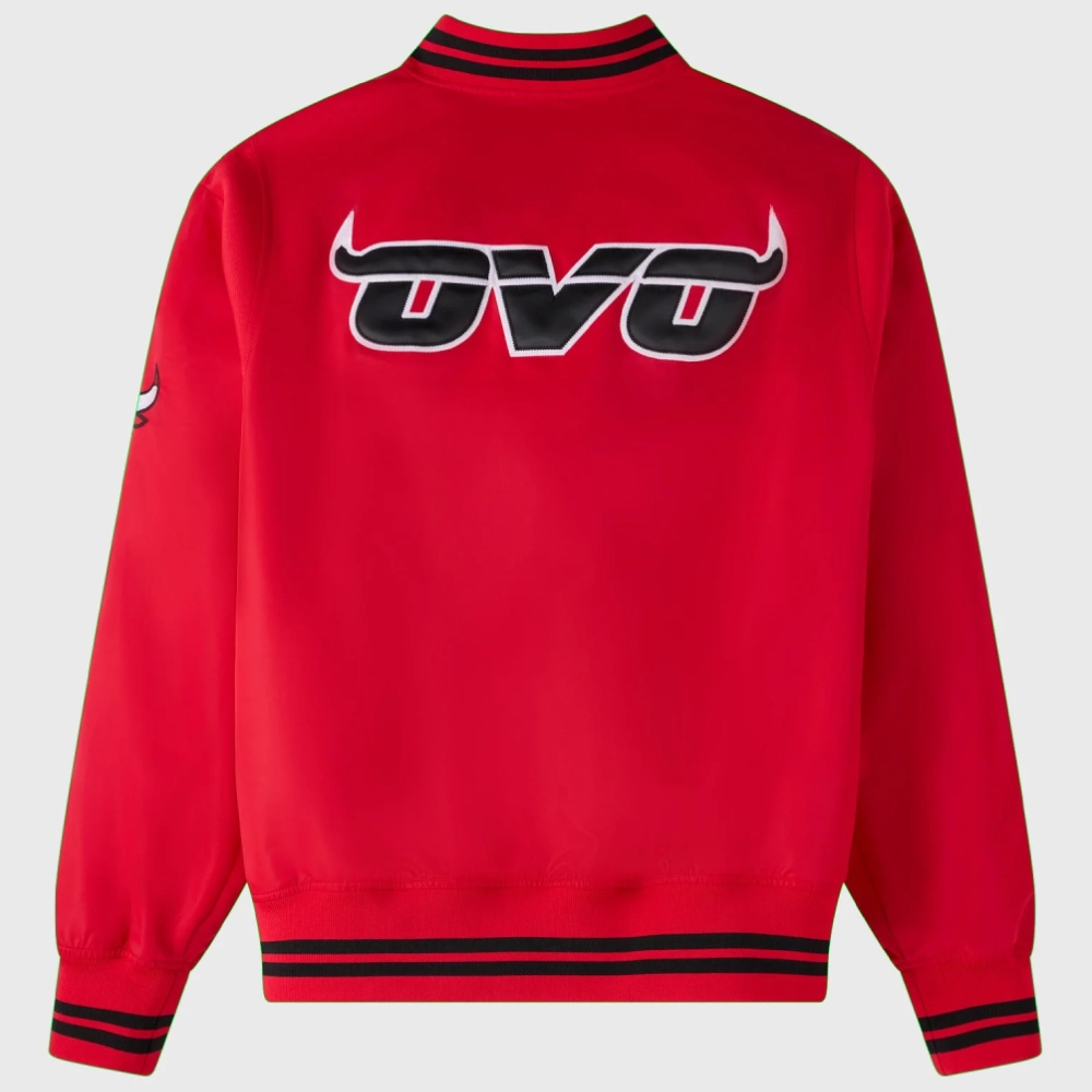 Chicago Bulls Playboy Red Satin Varsity Jacket - Image 2