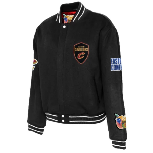 Cleveland Cavaliers Full Black Wool Varsity Jacket