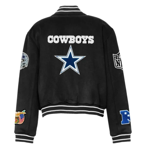 Alternative view of Dallas Cowboys Full Black Wool Varsity Jacket