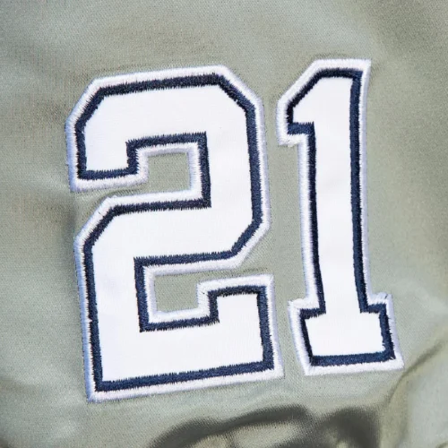 Dallas Cowboys Hardwood Classic Primetime Navy & Gray Satin Varsity Jacket - Image 9