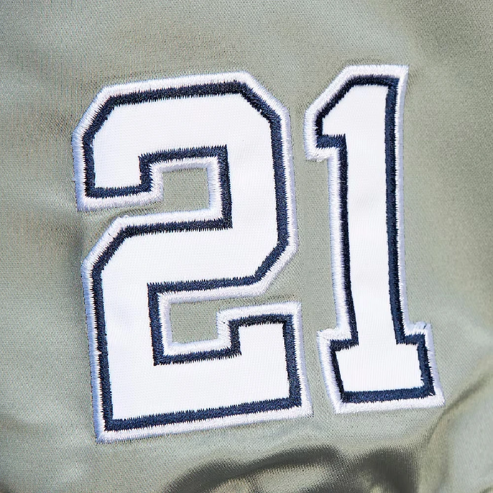 Dallas Cowboys Hardwood Classic Primetime Navy & Gray Satin Varsity Jacket - Image 9