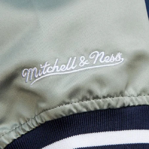 Dallas Cowboys Hardwood Classic Primetime Navy & Gray Satin Varsity Jacket - Image 6