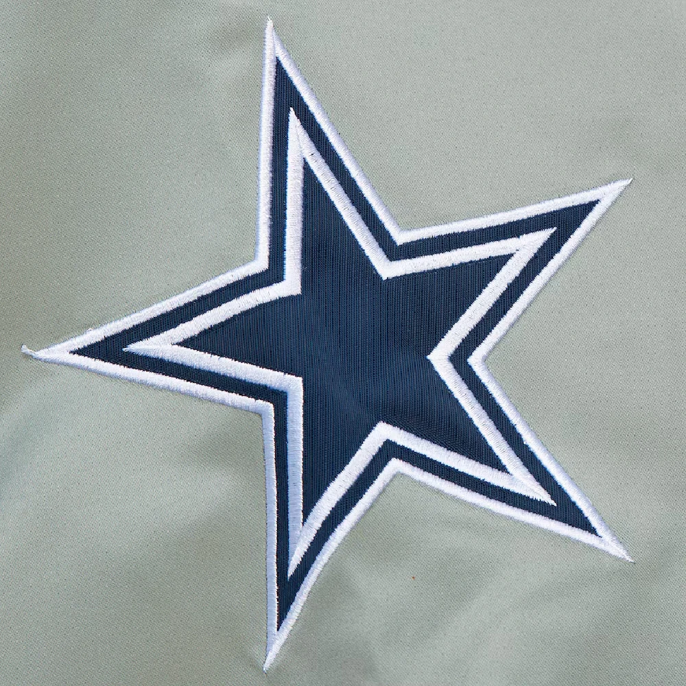 Dallas Cowboys Hardwood Classic Primetime Navy & Gray Satin Varsity Jacket - Image 5