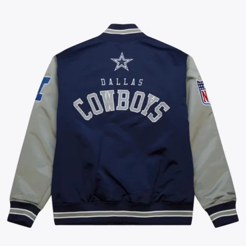 Alternative view of Dallas Cowboys Primetime Vintage Navy & Gray Satin Varsity Jacket