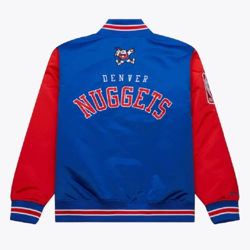 Alternative view of Denver Nuggets Primetime Vintage Blue & Red Satin Varsity Jacket