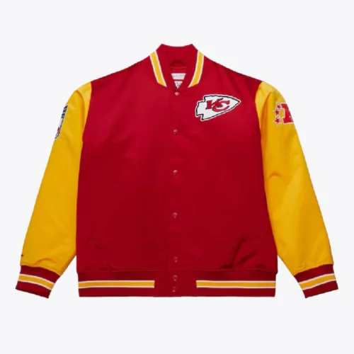Kansas City Chiefs Primetime Vintage Red & Yellow Satin Varsity Jacket