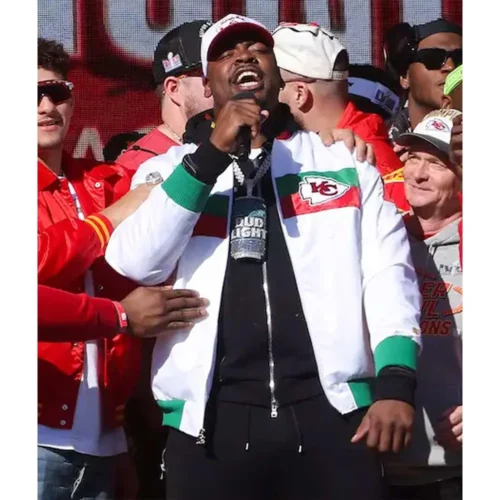 Kansas City Chiefs Mexico 2019 White Satin Varsity Jacket - Image 5