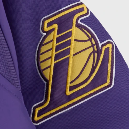 Los Angeles Lakers Playboy Purple Satin Varsity Jacket - Image 5