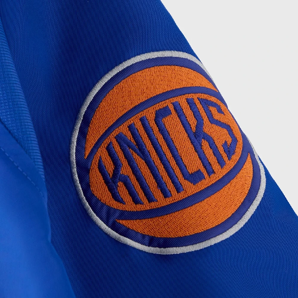 New York Knicks Playboy Blue Satin Varsity Jacket - Image 5