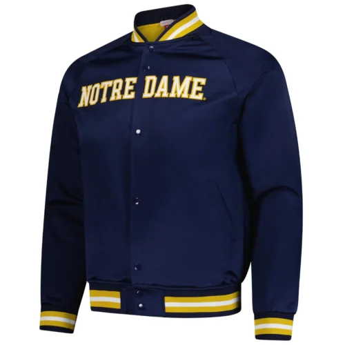 Notre Dame Fighting Irish Youth Navy Satin Varsity Jacket