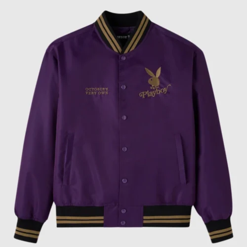 Alternative view of OVO Playboy Purple Satin Varsity Jacket