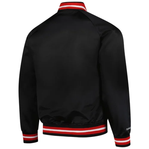 Alternative view of Ohio State Buckeyes Youth Black Satin Varsity Jacket