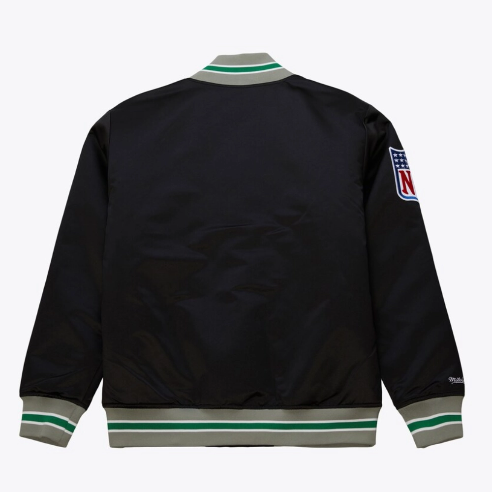 Philadelphia Eagles Primetime Vintage Black Satin Varsity Jacket - Image 2