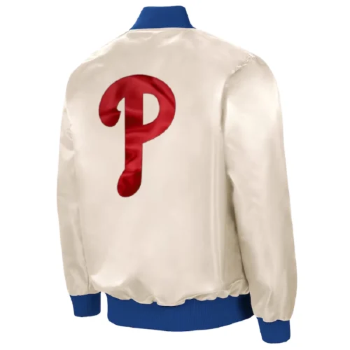 Alternative view of Philadelphia Phillies The Ambassador Cream Satin Varsity Jacket