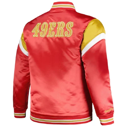 Alternative view of San Francisco 49ers Cooperstown Heavyweight Full-Snap Red Satin Varsity Jacket