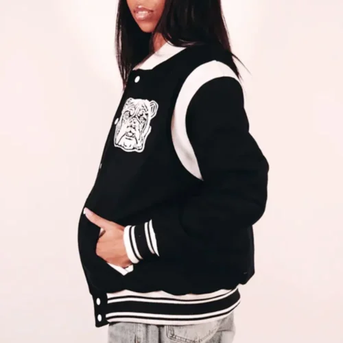 Alternative view of Yale Bulldogs University Navy Wool Bomber Varsity Jacket