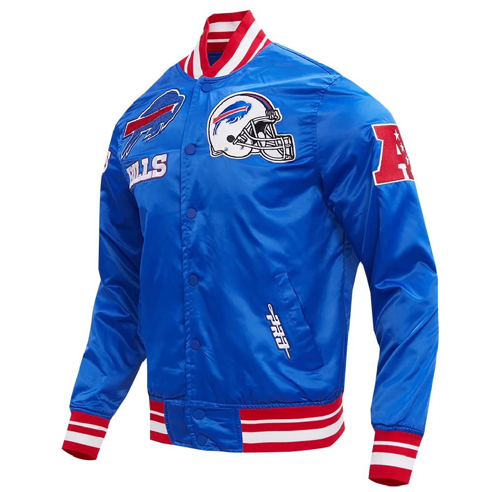 Alternative view of Buffalo Bills Mashup Blue Satin Varsity Jacket