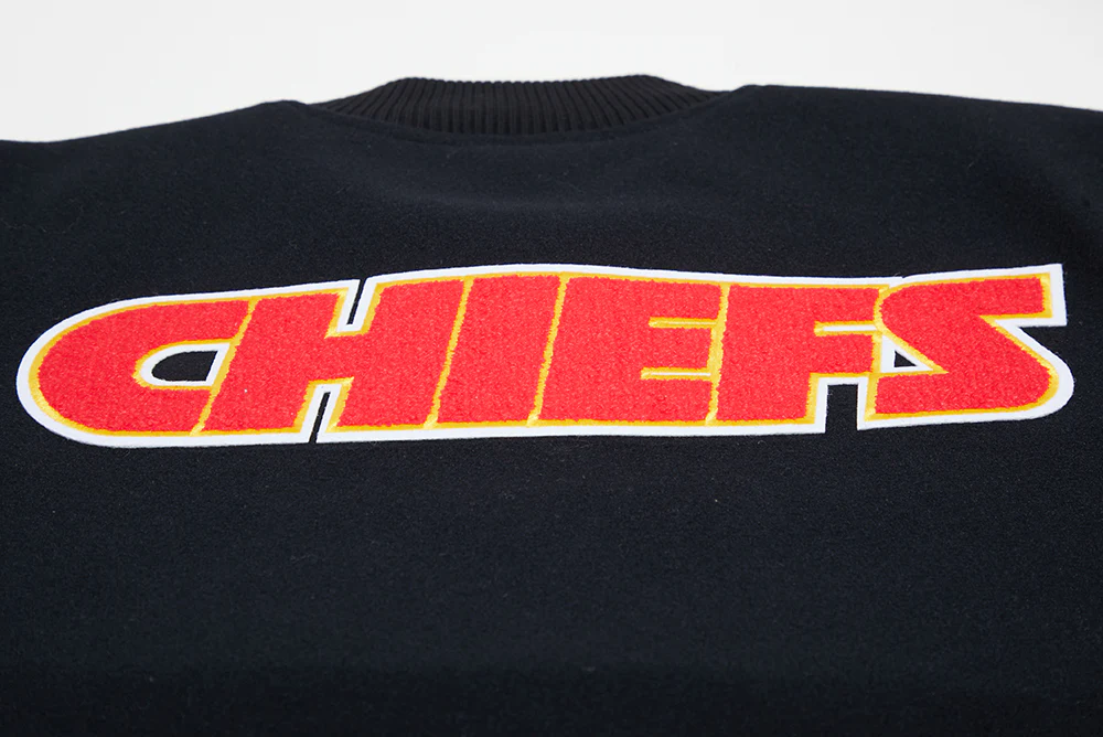 Kansas City Chiefs Classic Black & White Wool & Leather Varsity Jacket - Image 10
