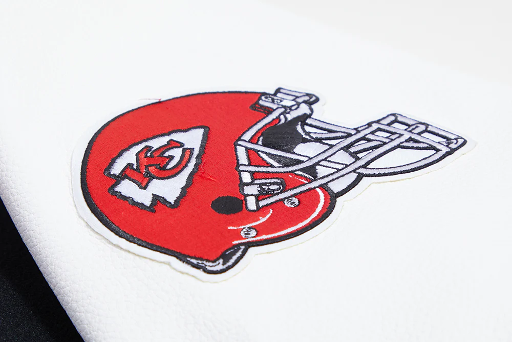 Kansas City Chiefs Classic Black & White Wool & Leather Varsity Jacket - Image 6