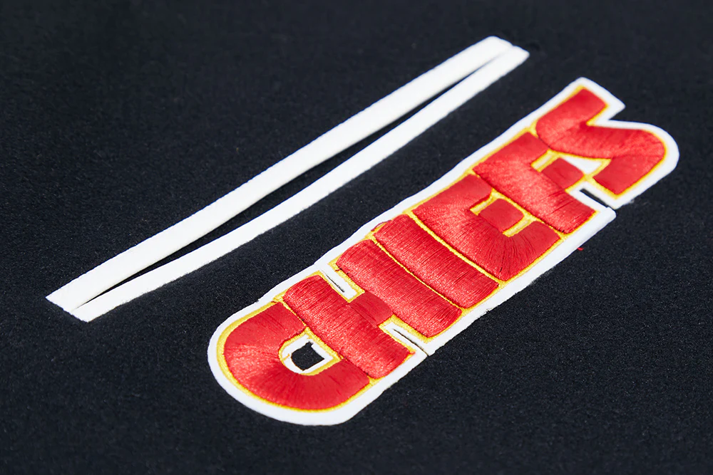 Kansas City Chiefs Classic Black & White Wool & Leather Varsity Jacket - Image 7