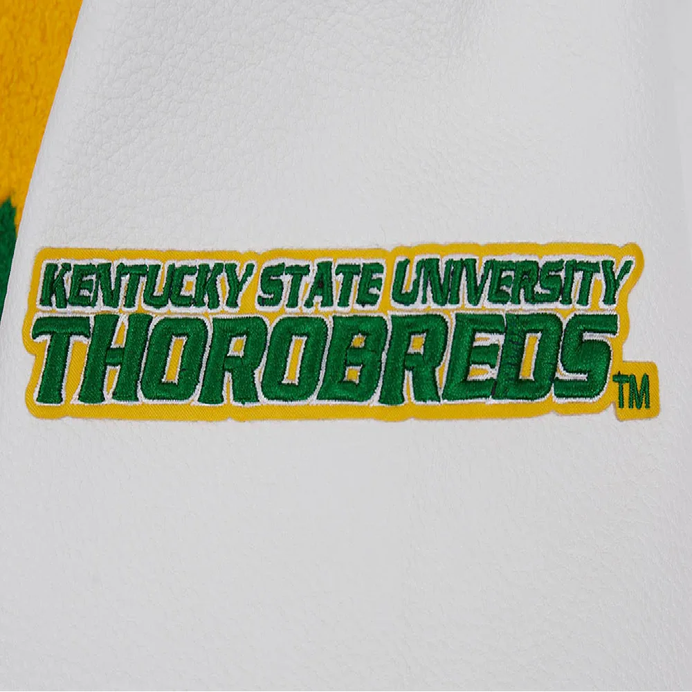 Kentucky State Thorobreds Classic Gray & White Wool & Leather Varsity Jacket - Image 7