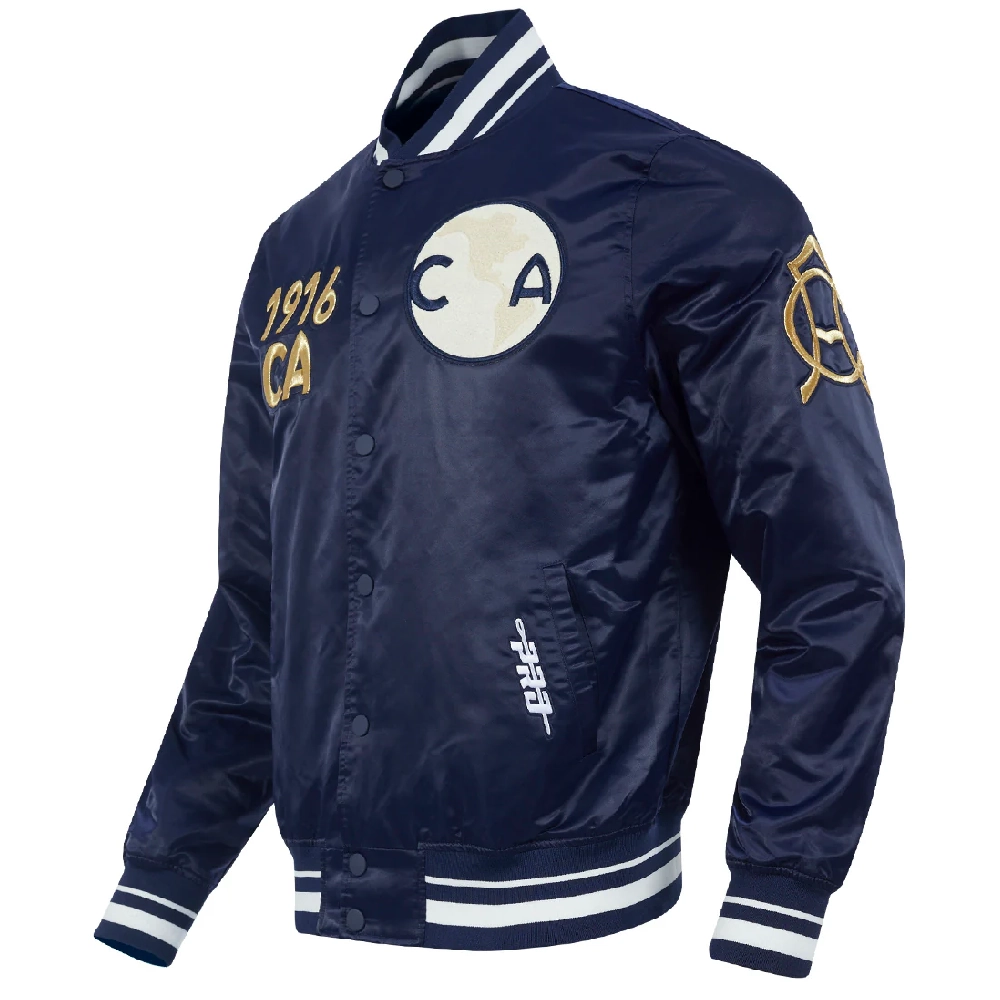 Alternative view of Liga Mx Club America Premium Navy Satin Varsity Jacket
