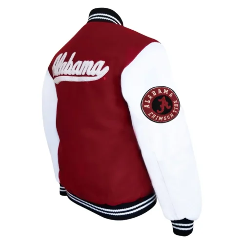 Alternative view of Alabama Crimson Tide  Graduate Maroon Wool & Leather Varsity Jacket