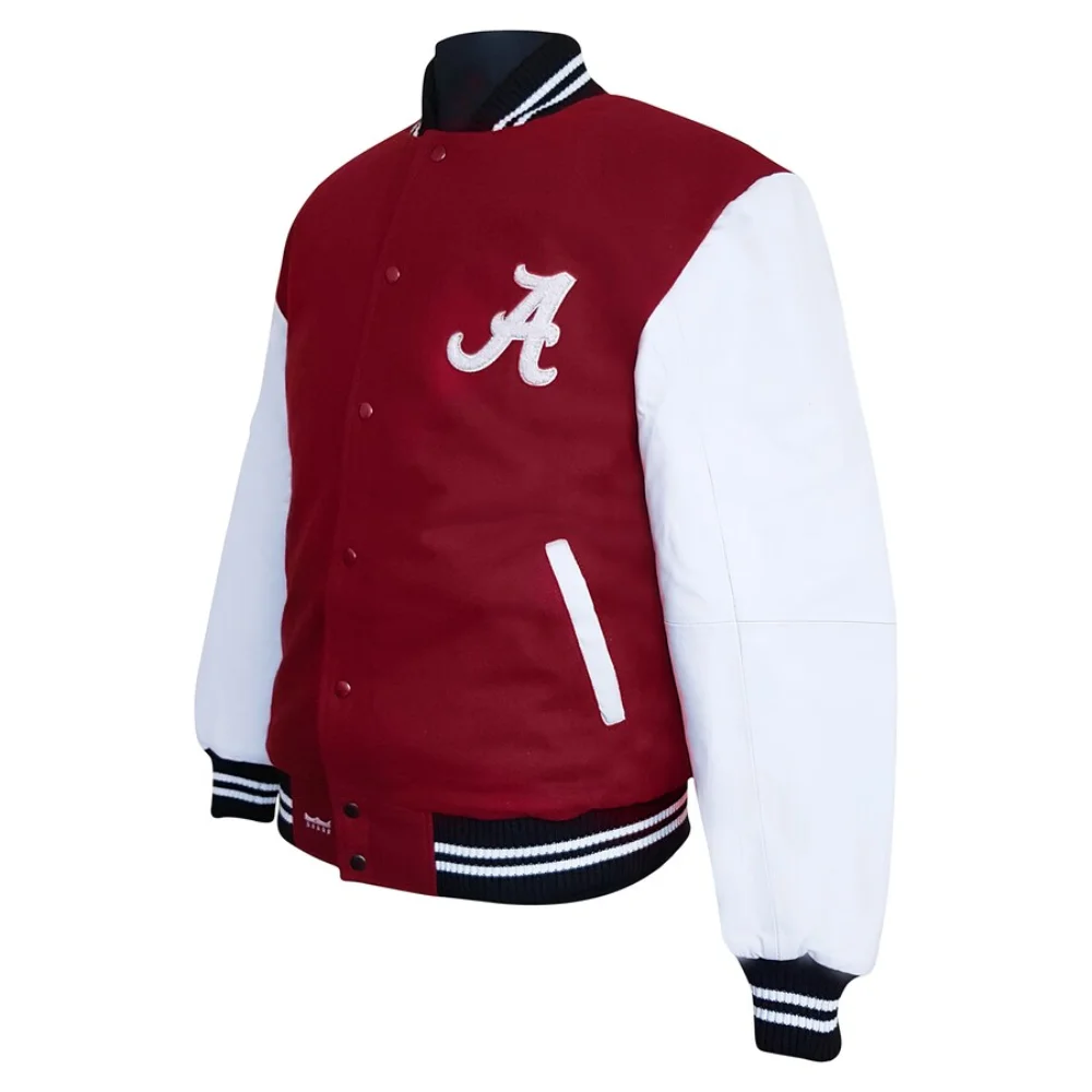 Alabama Crimson Tide Graduate Maroon Wool & Leather Varsity Jacket