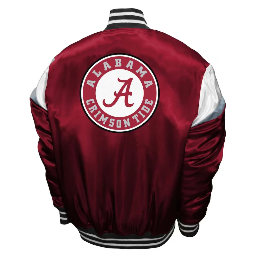 Alabama Crimson Tide Power Satin Varsity Jacket - Image 2