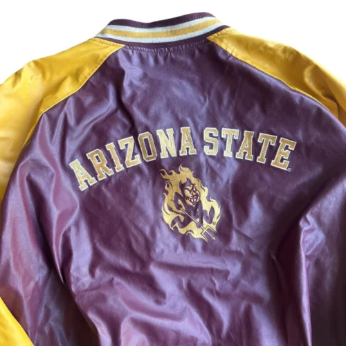 Arizona State Sun Devils 90s Retro Wool & Leather Varsity Jacket - Image 3