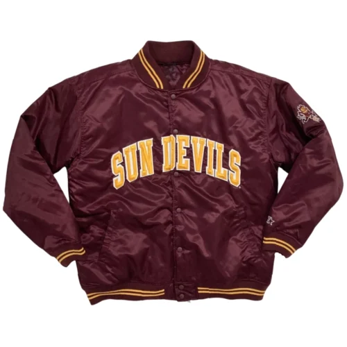 Arizona State Sun Devils Classic Maroon Satin Varsity Jacket