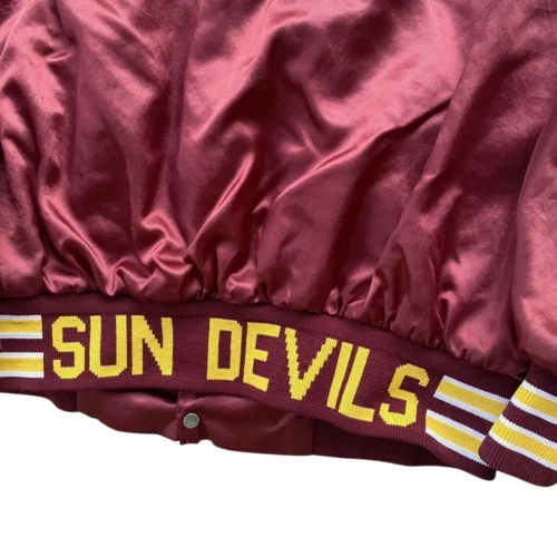 Arizona State Sun Devils Vintage Maroon Satin Varsity Jacket - Image 3