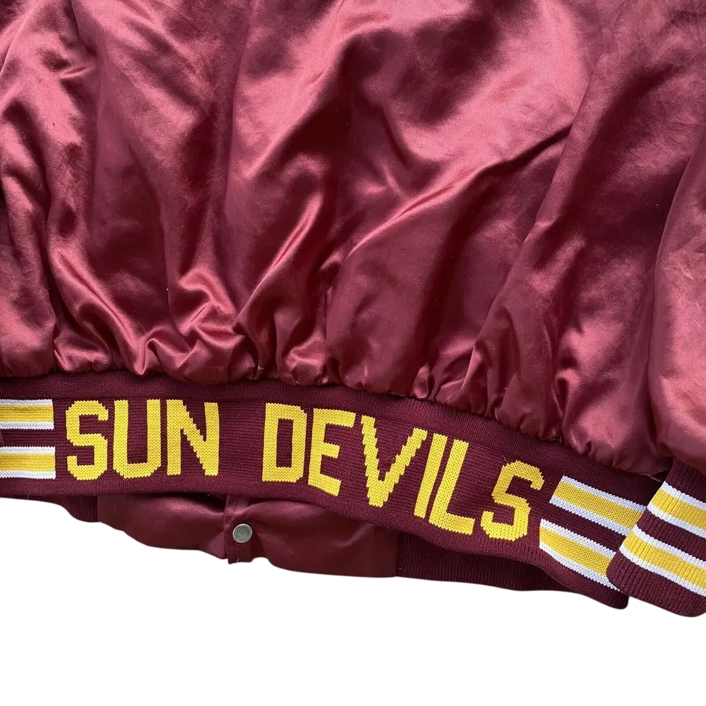 Arizona State Sun Devils Vintage Maroon Satin Varsity Jacket - Image 3
