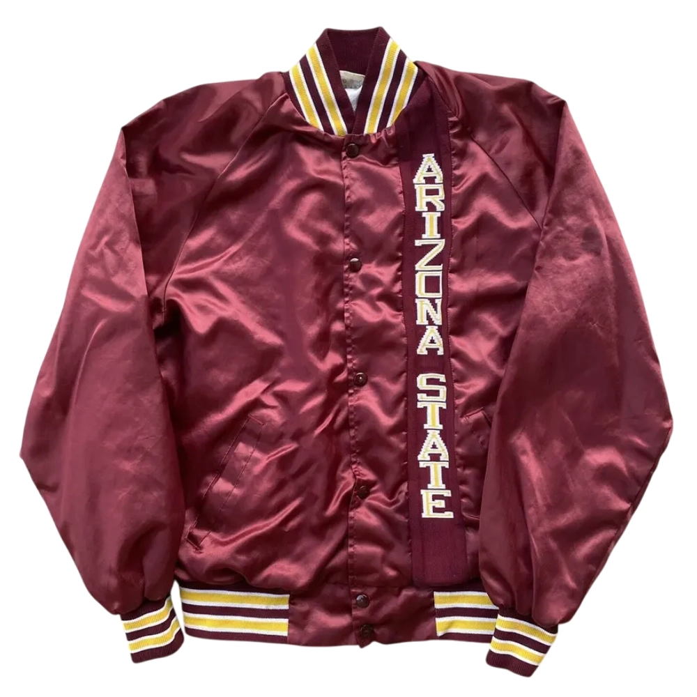 Arizona State Sun Devils Vintage Maroon Satin Varsity Jacket