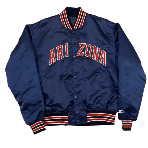 Arizona Wildcats 90s Vintage Navy Satin Varsity Jacket