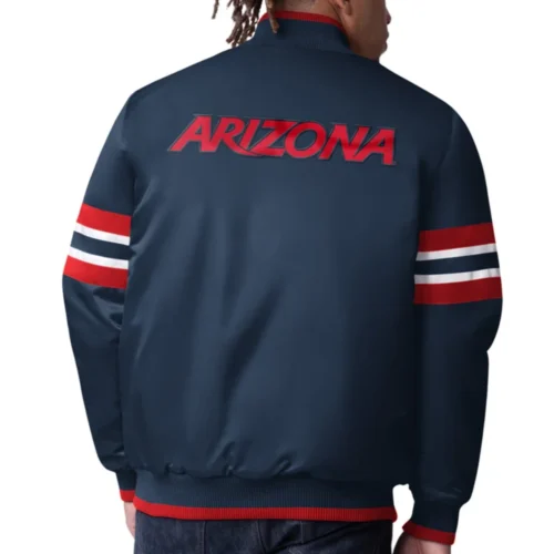 Alternative view of Arizona Wildcats Scout Navy Satin Varsity Jacket