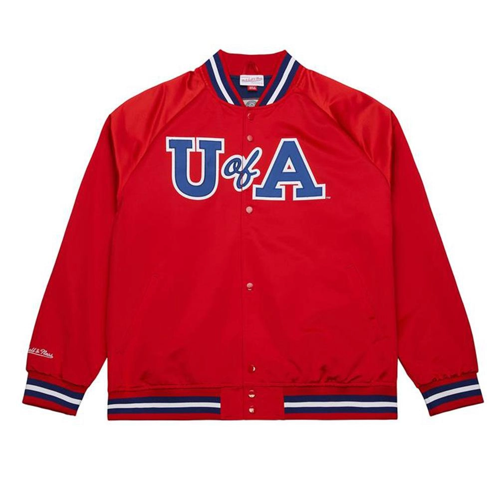 Arizona Wildcats Throwback Wordmark Red Satin Varsity Jacket