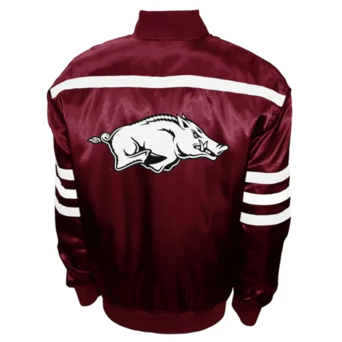 Alternative view of Arkansas Razorbacks  2nd Era Satin Varsity Jacket