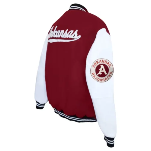 Alternative view of Arkansas Razorbacks  Graduate Wool & Leather Varsity Jacket