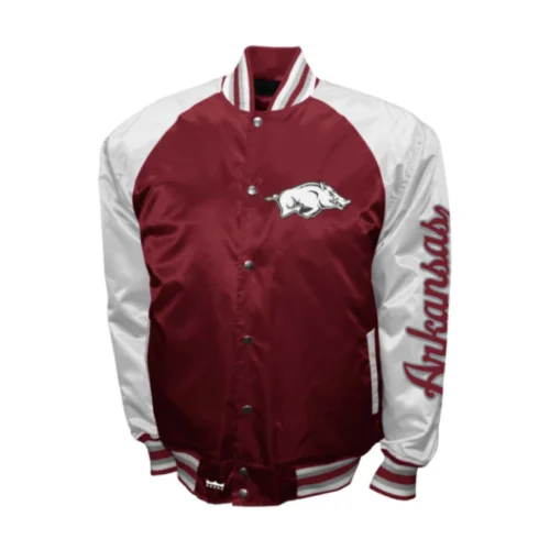 Arkansas Razorbacks The Game Satin Varsity Jacket