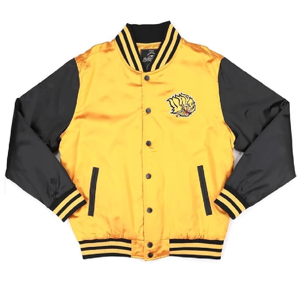Arkansas Pine Bluff Golden Lions Baseball Yellow & Black Satin Varsity Jacket