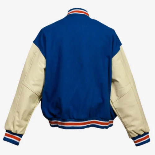 Boise State Broncos Vintage Blue & Cream Wool & Leather Varsity Jacket - Image 4