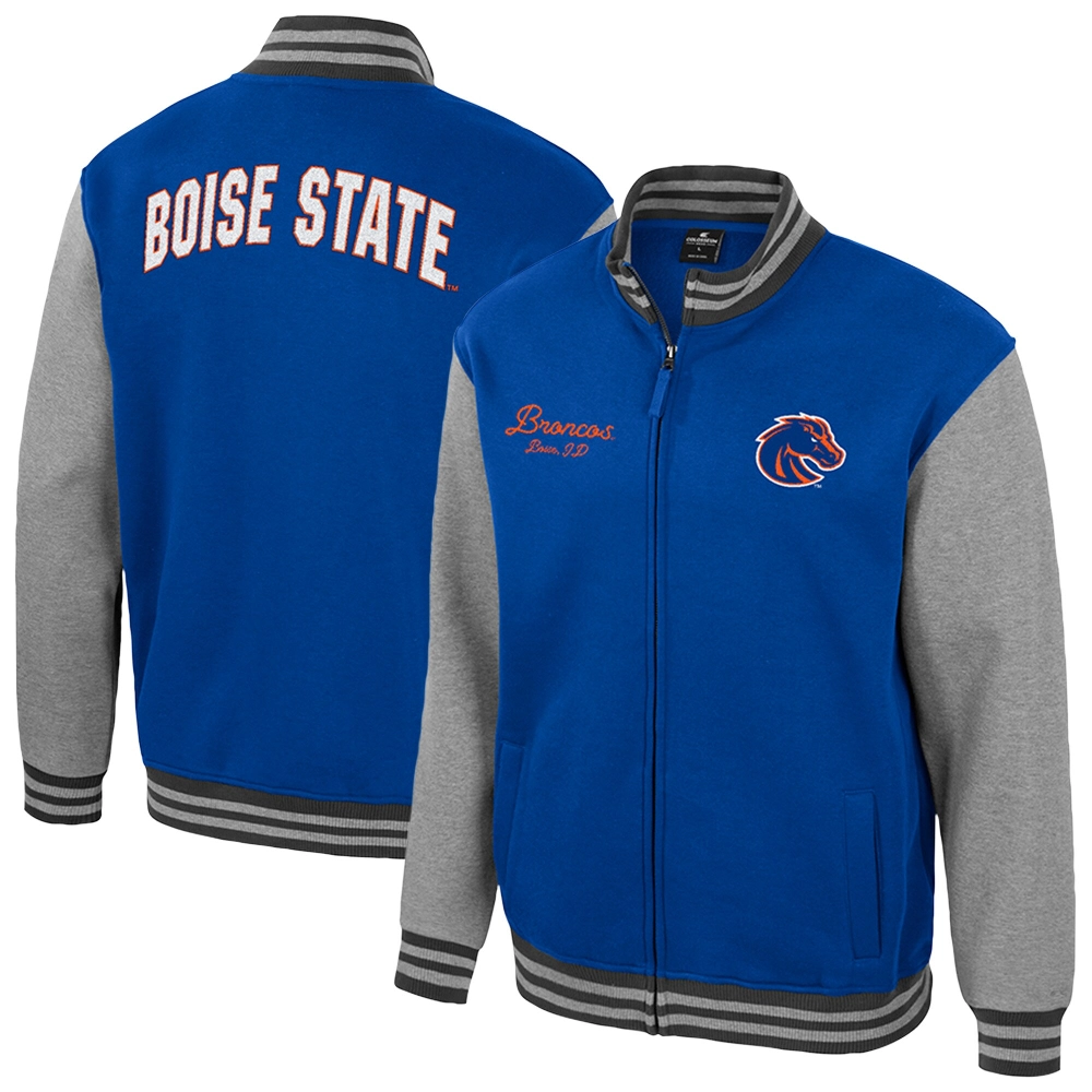 Boise State Broncos Vintage Blue & Gray Wool Varsity Jacket - Image 3