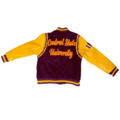 Alternative view of Central State Marauders Letterman Maroon & Gold Wool/Leather Jacket