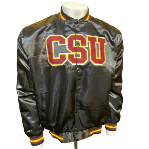 Central State Marauders Vintage Black Satin Varsity Jacket