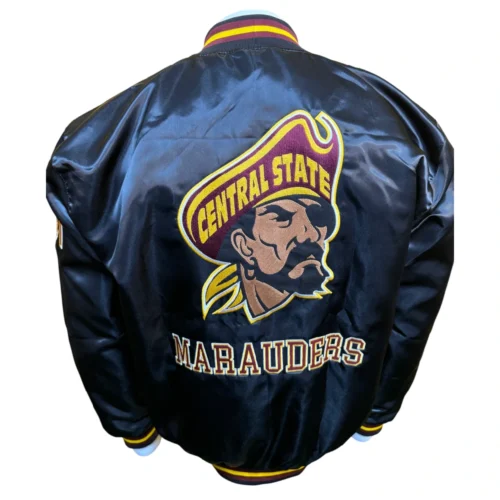 Alternative view of Central State Marauders Vintage Black Satin Varsity Jacket